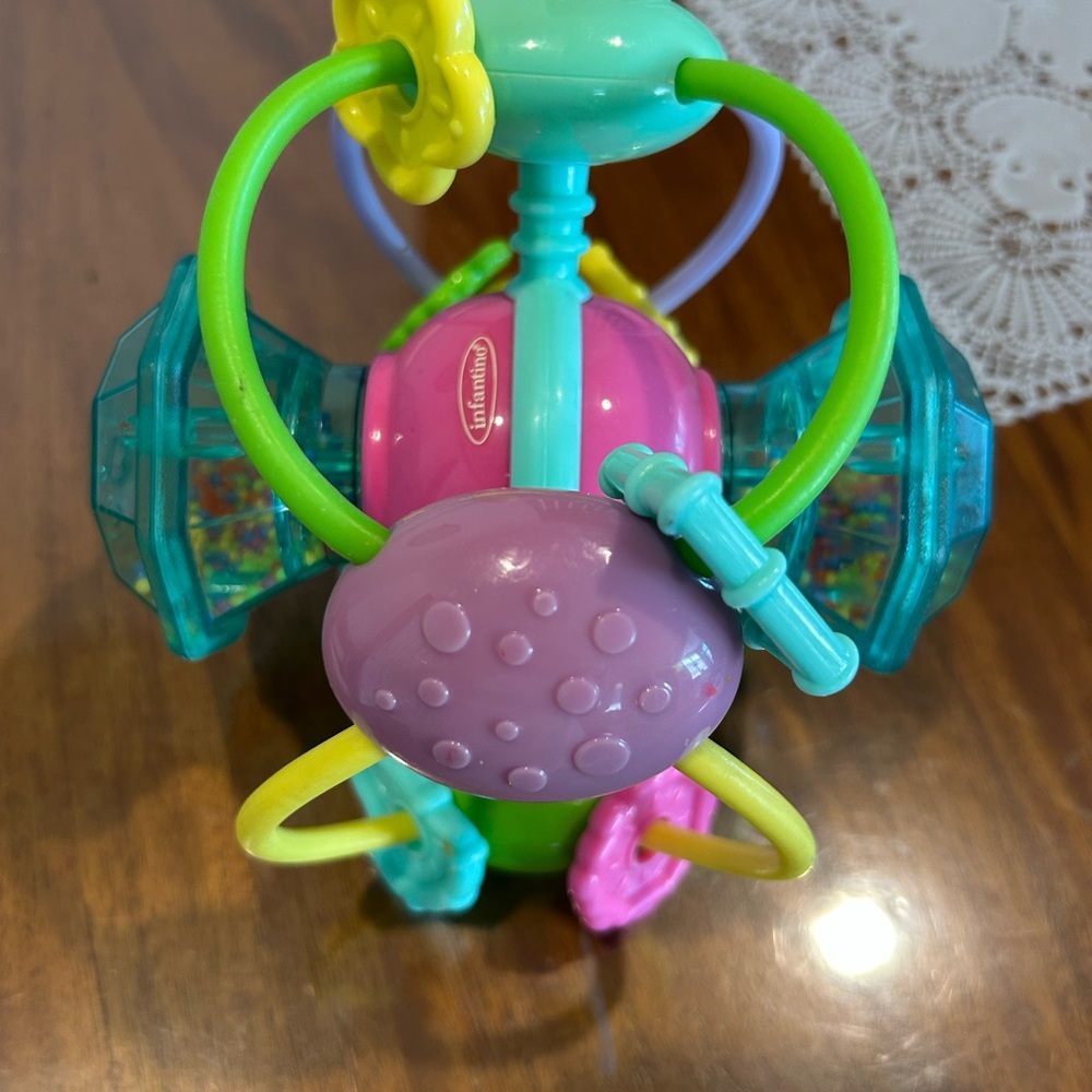 Infantino Sensory Baby Rattle Toy – Multicolor, Interactive Beads & Loops